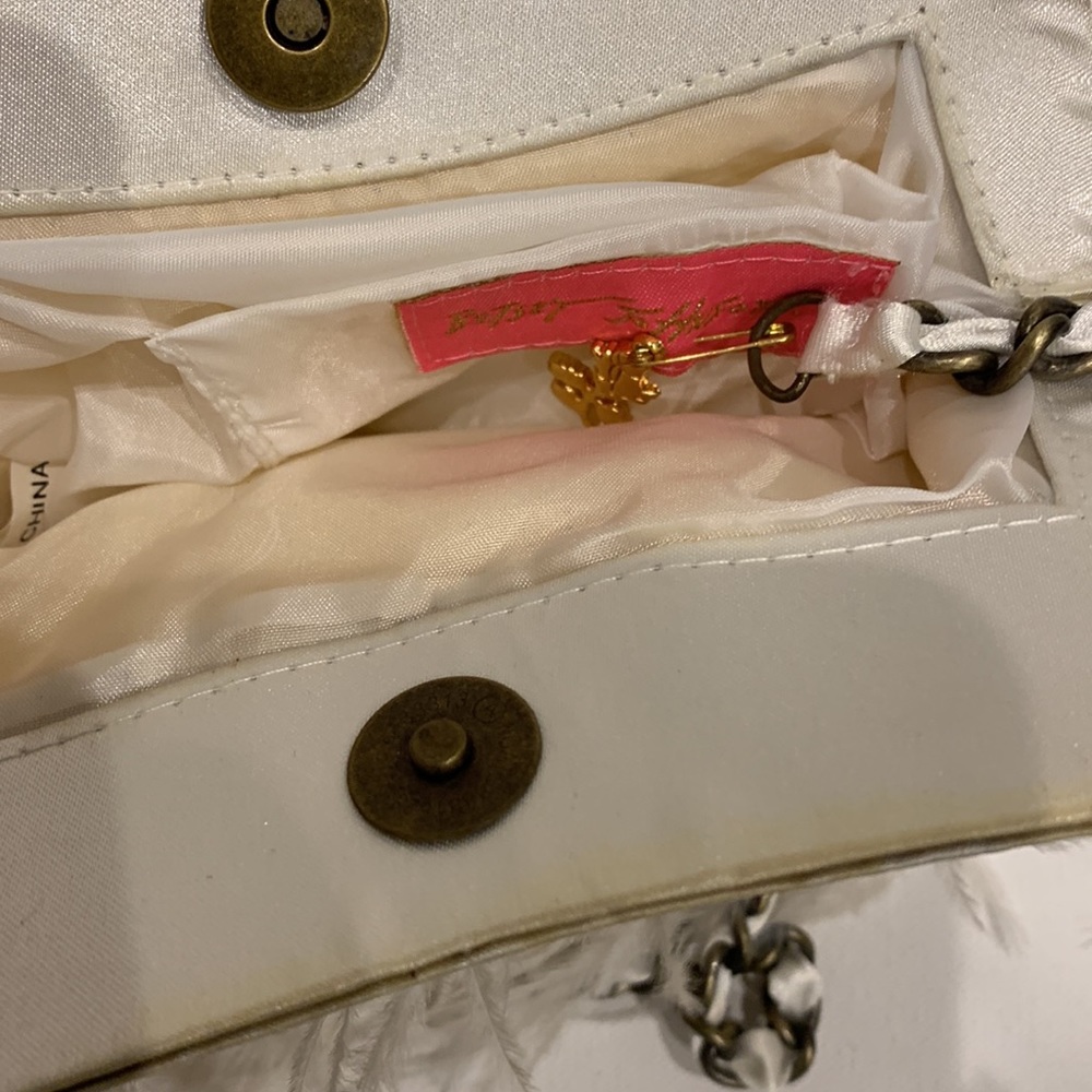 Betsey Johnson White Feather Studded Clutch - Picture 9 of 14
